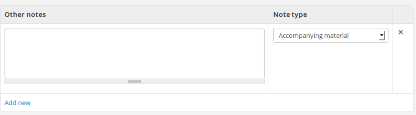 An image of the data entry fields for the other notes fields.