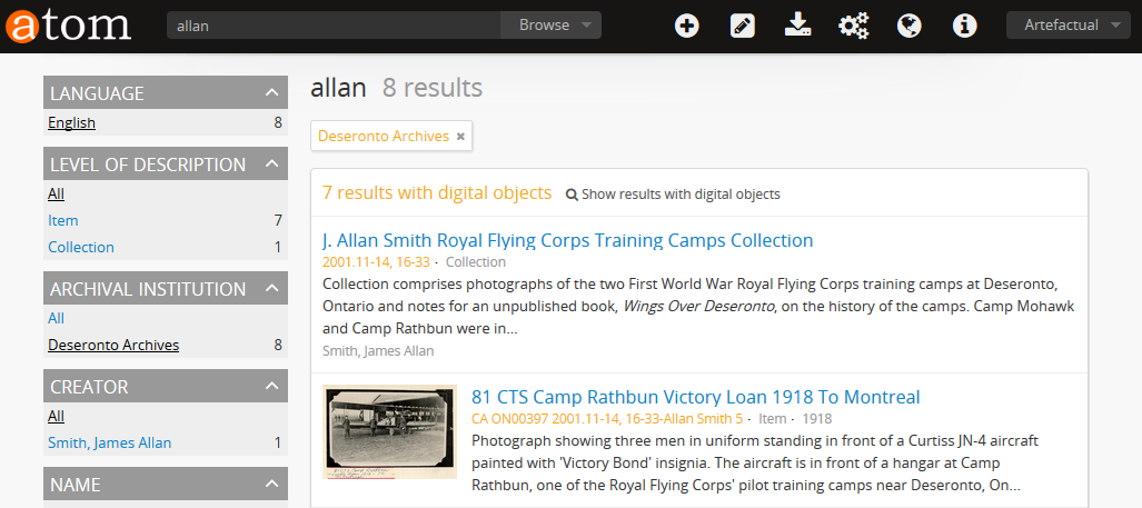 Example of a filter tag on a search results page