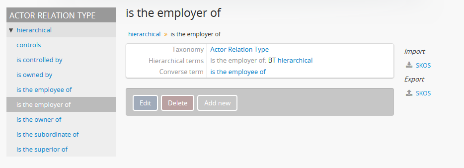 An example of a converse term's view page