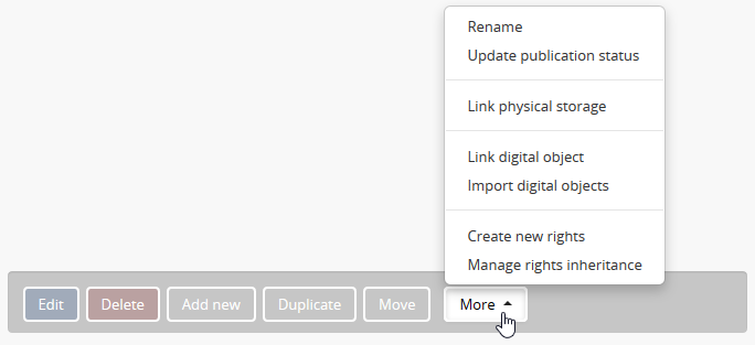 An image of the button block on an archival description
