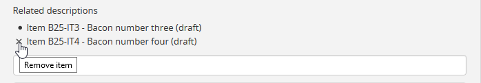 Removing a related description link