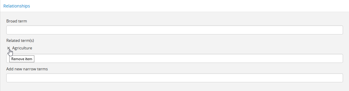 An image of removing a related term