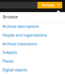 An image of the Browse menu's options