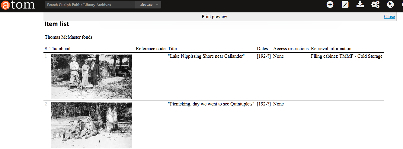 Print preview to the logged-in user with Admin privileges.