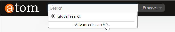 An image of the drop-down beneath the search box