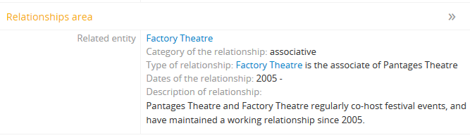 An image of the relationships area in the view template