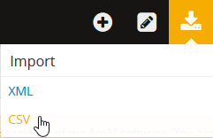The import menu