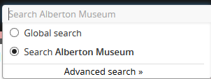 Example of the search delimiters below the search box