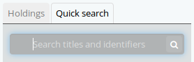 The quick search box, located in the left context menu.