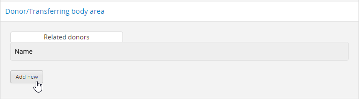 An image of the donor Area in the Accessions edit template