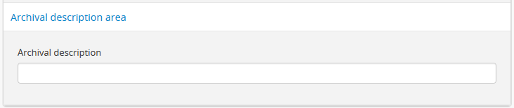The link archival description area in the accession template
