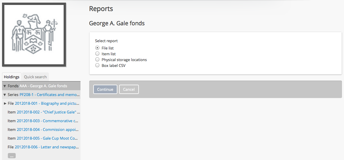 Reports view to the logged-in user with Admin privileges