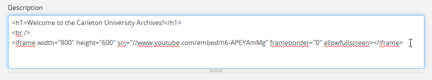 An image of adding content to the description field