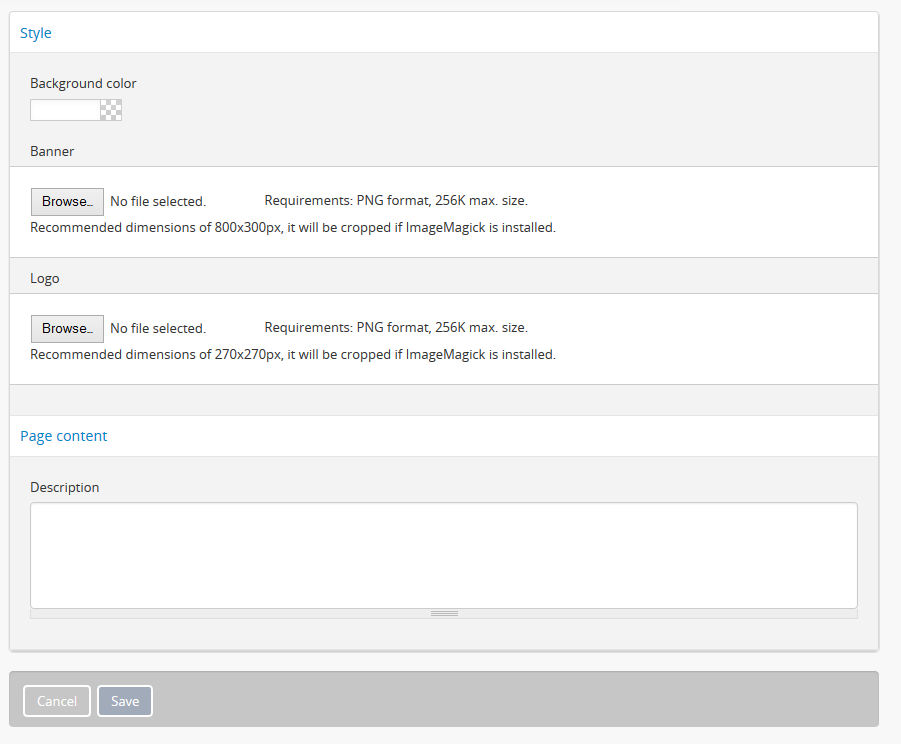 An image of the theme edit page in AtoM