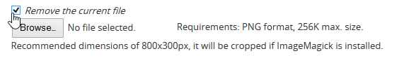 An image of the checkbox to remove the current banner