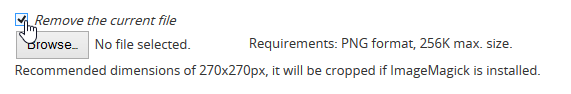 An image of the checkbox to remove a logo