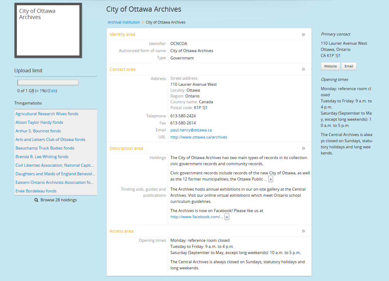 An image of an archival institution with a custom color
