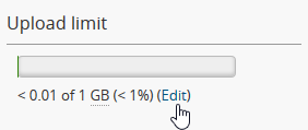An image of the archival institution upload limit settings