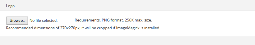 An image of the logo upload in the Style area