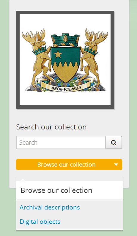 An image of an institution block with the browse menu open