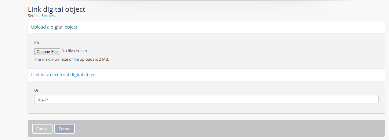A image of the link digital object edit page