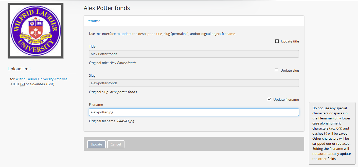 An image of the filename being edited in the Rename module