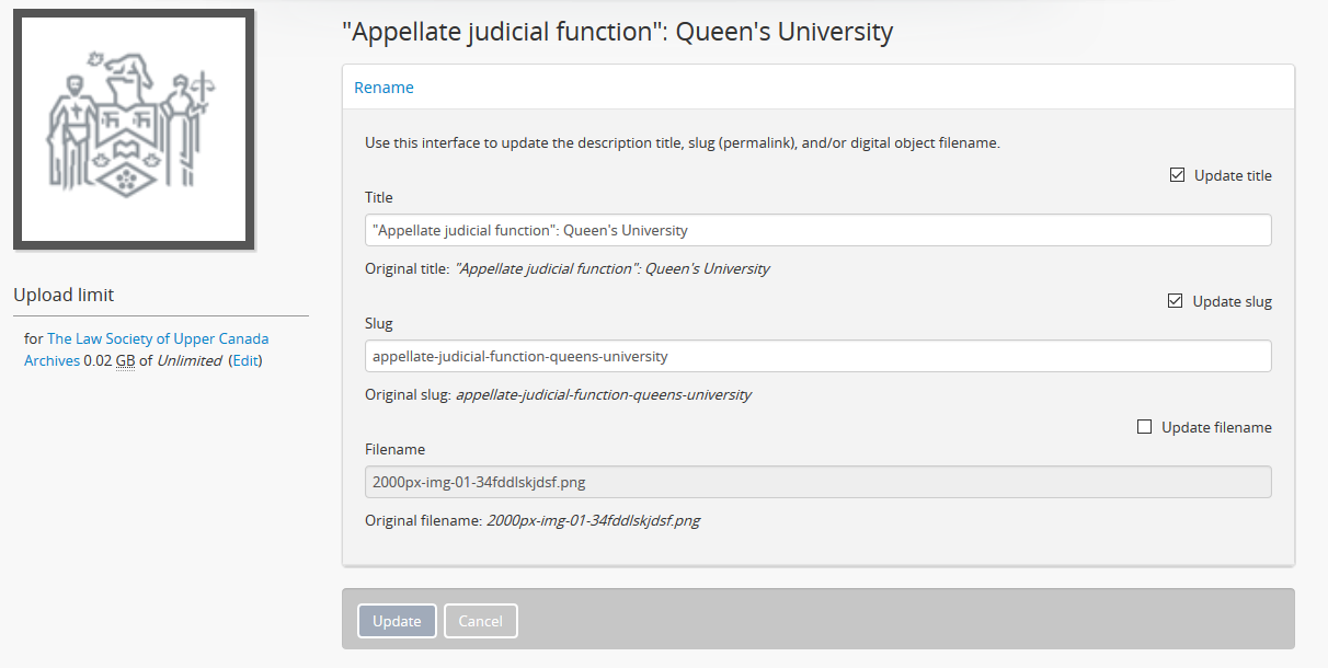 An image of the Rename module's available fields