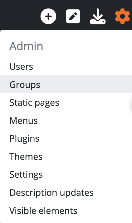 An image of the Admin menu