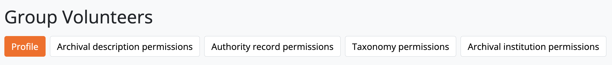 An image of the Group permissions tabs