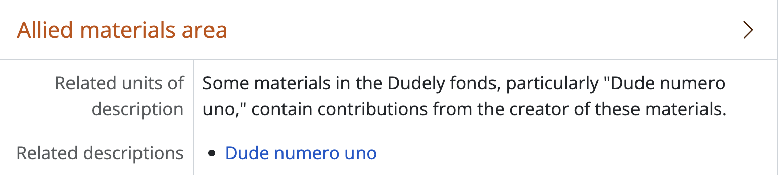 A related description link as seen in the view page