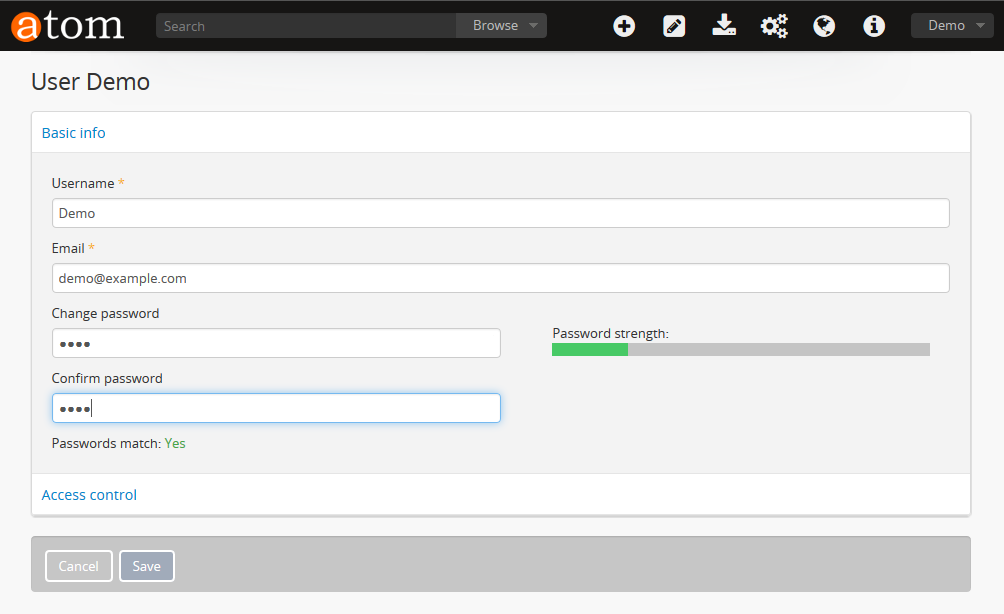 An image of a user's profile page in edit mode