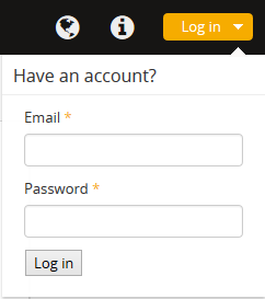 An image of the log in button in AtoM