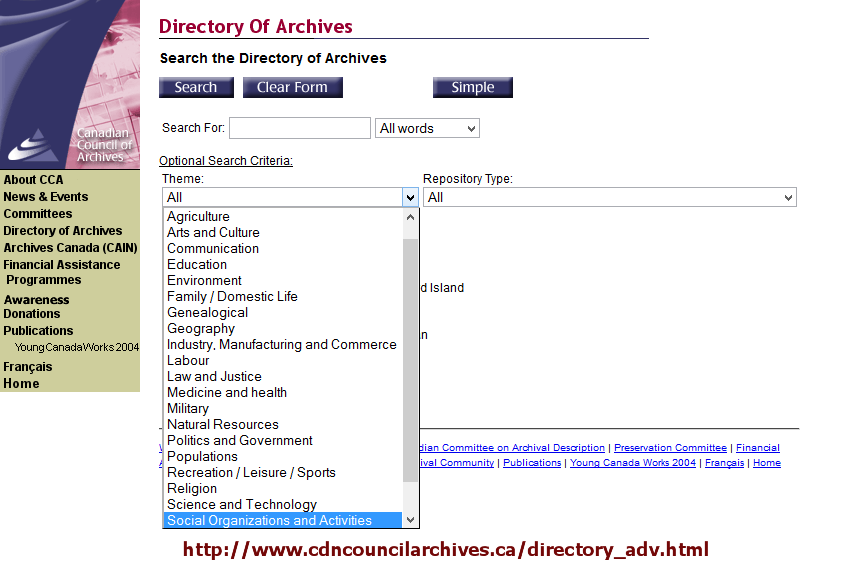 An image of CCA's Directory of Archives