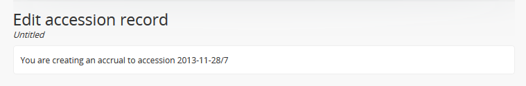 The message at the top of a new accrual record