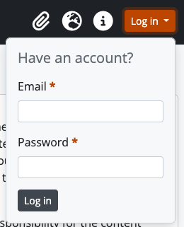 An image of the log in button in AtoM