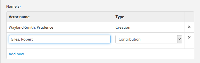 An image of adding a new creator in the DC template